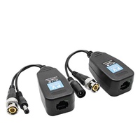 Transceptor de Video Pasivo Balun RJ45 Coaxial BNC para Cámaras HDCVI, HDTVI, AHD y Analógicas de Alta Definición, Conectores de Alimentación
