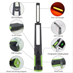 Puissant COB LED lumière de travail USB manivelle Rechargeable téléphone charge Inspection lumière métal crochet aimant <span class=keywords><strong>Garage</strong></span> voiture réparation - Product Image 6