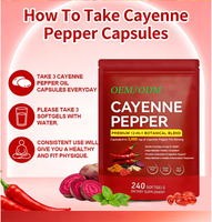 Capsules molles de piment, divers extraits végétaux pour le soutien immunitaire des adultes, 240 capsules/flacon, export transfrontalier, vente directe d'usine