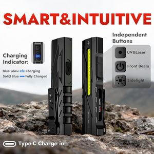 สำหรับ<span class=keywords><strong>ไฟฉาย</strong></span> LED แบบชาร์จไฟได้ผ่าน USB ความสว่าง 1200 ลูเมน กันน้ำระดับ IP33 <span class=keywords><strong>ไฟฉาย</strong></span>พกพาขนาดกะทัดรัดพร้อมฐานแม่เหล็กและคลิปหนีบกระเป๋า - Product Image 3