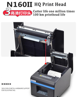 Xprinter N160II Printer gantung termal 80mm, kualitas tinggi dengan Port USB pemotong otomatis untuk dapur restoran stok POS