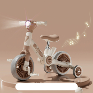 Vélo d'équilibre 2 en <span class=keywords><strong>1</strong></span> pour enfants avec lumières, tricycle à roulettes, roue auxiliaire arrière, vélo d'équilibre pour enfants, vélo à roulettes et à pédales 3 en <span class=keywords><strong>1</strong></span> - Product Image 3