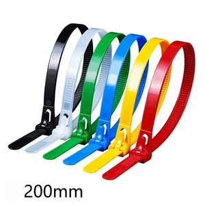 5*200mm cavo riutilizzabile cravatta con Zip in Nylon può avvolgere cinghie fascette, nodo <span class=keywords><strong>Slipknot</strong></span> allentato filo riciclare Organizer - Product Image 5