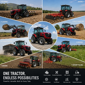Tracteur utilitaire DONOL 75HP 4x4 avec moteur EURO V, certification COC, homologué CE, à boîte de vitesses shuttle, pour les marchés européens de taille moyenne - Product Image 3