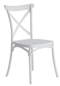 Chaises de chambre d'hôtel chaise moderne en résine à dossier croisé table à manger de jardin et ensemble de chaises pour villa hôtel - Product Image 4