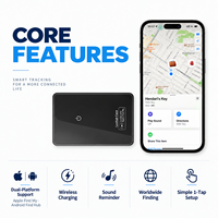 Carte de localisation intelligente en gros YK-F09A compatible Apple Find My et Android Find Hub, Bluetooth, recharge sans fil, anti-perte, OEM