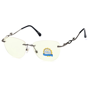 Nuevo estilo de gafas sin montura con filtro de luz azul para mujer, montura ovalada 50002, gafas protectoras con adornos de diamantes de imitación - Product Image 3