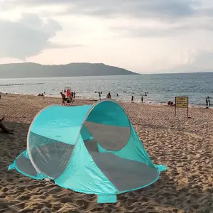Upf50 + mùa hè Ngoài Trời 2 người bật lên có thể gập lại Đôi Lớn nơi trú ẩn mặt trời uv-chống lại Lều cát bãi biển lều