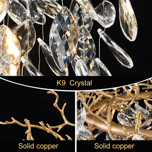Đèn Chùm Phong Cách Pháp Sang Trọng, Đèn Chùm Đồng Pha Lê K9 Cho Phòng Khách Biệt Thự Phòng Ăn - Product Image 3