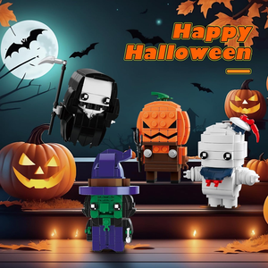 Set di Blocchi 4-in-1 per Halloween, Personaggi Fantasma, Zucca, Strega e Mietitore, Gioco di Costruzione per Bambini - Product Image 5