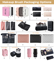 Cubo de Almacenamiento para Brochas de Maquillaje, Gran Capacidad, Cuero PU, Multicolor, Herramientas de Belleza, Venta al por Mayor