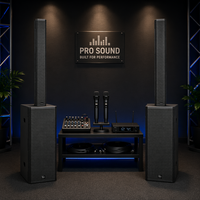 Sistema de Sonido PA con Subwoofer Activo Dual de 12 Pulgadas, Altavoz de Línea Portátil y Altavoz de Columna de 4.5 Pulgadas para Eventos en Vivo y Escenarios al Aire Libre