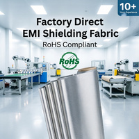 Tissu de blindage EMF EMI en cuivre nickelé pour la protection des données personnelles, anti-vol, portefeuille RFID, doublure de rideau extérieur, imperméable et uni