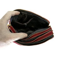 Dompet wanita kulit asli merek mewah dompet clutch bermerek untuk wanita tas tangan kecil dompet kulit ritsleting tas tangan Mini