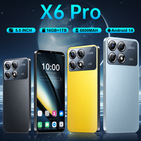 Vente en Gros X6 Pro 5G Smartphone Android Nouveau Téléphone Portable Débloqué 3G&4G à Bas Prix