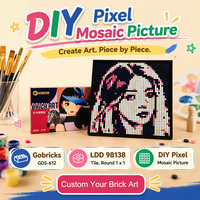 Gobricks - Briques en gros GDS-612 - Tuiles plates 1x1 - Briques à points - Blocs de construction pour art - Mosaïque de pixels - Image créative - DIY