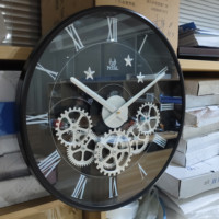 Jam Dinding Quartz Desain Baru dengan Jarum Mutiara, Gerakan Senyap, Tampilan Antik untuk Ruang Tamu, OEM Diterima