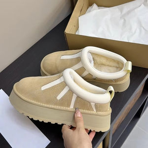 Nouvelles Bottes d'Hiver Unisexe 2026 de Haute Qualité, Chaussons Chauds en Laine Luxueuse, Bottines Montantes avec Tige en Tissu Coton - Product Image 1