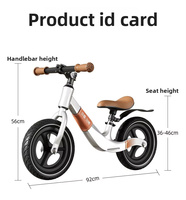 Vélo d'équilibre pour enfants de 12 pouces, 2-6 ans, siège réglable, sans pédales, vélo à pousser pour tout-petits avec certification CE pour garçons et filles