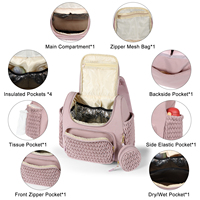 Vente en gros de sacs à couches de voyage de grande capacité personnalisés pour bébés stockage à glissière pour bébés maman disponible pour rose noir caractéristiques lettre