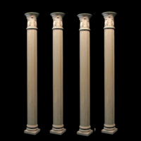 2023 piliers en bois massif et balustre escaliers de luxe bois décoratif sculpté grande colonne bois romain Newel poste colonne pleine ou demi