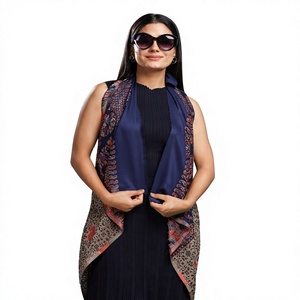 Hand Embroidered Ajrak Scarf Shawl Cotton Floral Pattern Unisex Daily Wear <b>Wrap</b> - Product Image 5