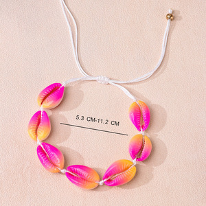 Colorful Imitation Seashell Choker Necklace Mixed Color Woven Party Jewelry Unisex Short Neck Collar Chain - Product Image 4