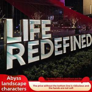 Lettres lumineuses LED 3D colorées sur mesure, panneaux publicitaires extérieurs sur pied, garantie <span class=keywords><strong>1</strong></span> an, <span class=keywords><strong>Abyss</strong></span> Mall - Product Image 4