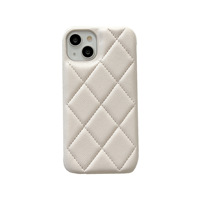 Nouvelle coque de téléphone texture caviar pour iPhone 16 15 14 13 12, housse de luxe matelassée pour iPhone 11/12/13