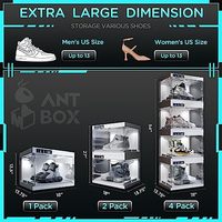 Rangement de porte blanc transparent Conteneur automatique Boîte à chaussures visible Antbox Organisateur de chaussures en plastique pliable