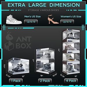 Clear White Door Storage Auto Container Visible <strong>Shoe</strong> Box Antbox Foldable Plastic <strong>Shoes</strong> <strong>Organiser</strong> - Product Image 4