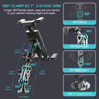 Support mural pour tablette en alliage d'aluminium pour camping-car, bateau, voiture, avec base à visser, compatible iPad et Samsung, 5-13 pouces, tendance