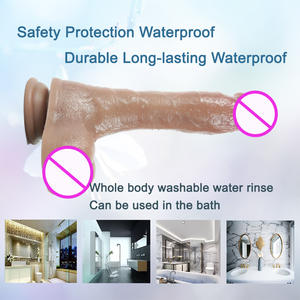 Быстрая доставка, большой дилдо из силикона с настоящей кожей, прочная присоска и прозрачная текстура пениса для женщин и девочек - Product Image 5