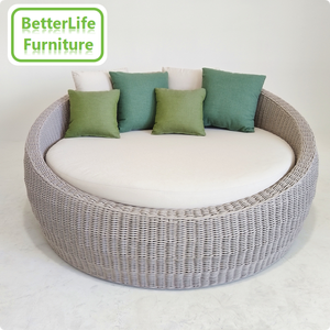 Appartement Loisirs Patio Bain de soleil Mobilier de jardin Centre de spa <span class=keywords><strong>Club</strong></span> Bain de soleil rond Chaise de piscine en rotin synthétique <span class=keywords><strong>Lit</strong></span> avec coussin - Product Image 5