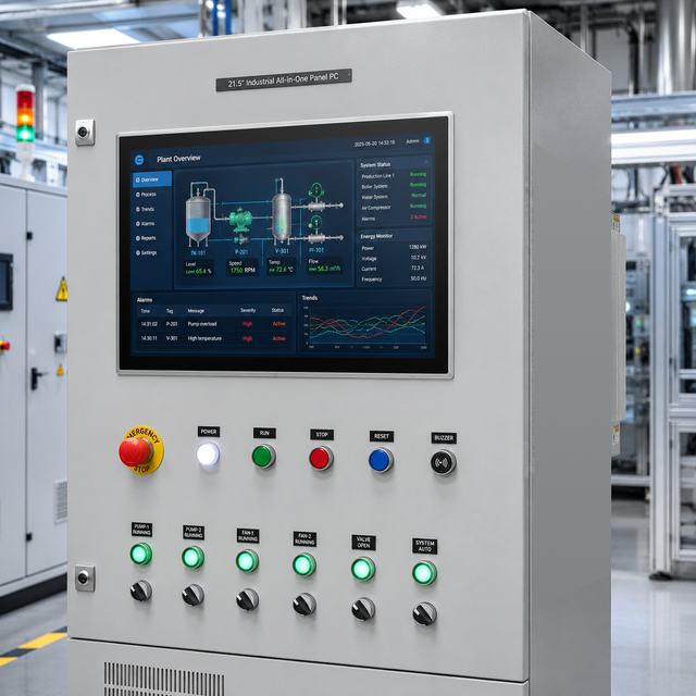Rugged Proof CNC Industrial Panel PC Fanless Touch All In One PC i3/i5/i7 Linux Win10 11 Embedded for Industrial Automation