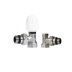 Nouvelle vanne de radiateur thermostatique réglable en laiton nickelé G1/2" M30*1.5mm <span class=keywords><strong>à</strong></span> angle droit pour chauffage au sol - Product Image 1