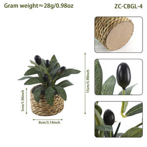 LINDOJUNI Albero di Ulivo Artificiale in Miniatura in <span class=keywords><strong>Vaso</strong></span> di Erba Intrecciata <span class=keywords><strong>per</strong></span> Decorazione Casa e Ufficio - Product Image 5