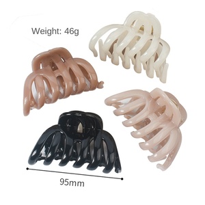 Sud-coréen grand requin en plastique pince à cheveux couleur unie brillant citrouille conception haute queue de cheval plat doux retour accessoire de fête - Product Image 5