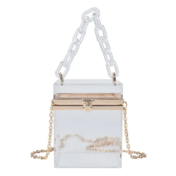 Star Diamond Hollow Cage Clutch with Pearl Chains | WAAMII Blue / 10x10x15 cm