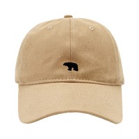 Casquette de baseball 6 panneaux 100 % coton pour femme coréenne, broderie ours polaire, visière souple, réglable, décontractée/tendance, toutes saisons
