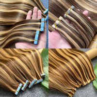 Ruban Double Dessiné Ins Vietnamien Invisible Seamless Color P4/27 Highlight Ombre Cuticule Aligné Ruban dans les Extensions de Cheveux Humains