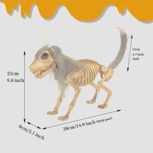 Decoración de Halloween: Esqueleto de Plástico de Perro con Crin para Casa Embrujada, Cementerio, Decoración de Fiesta Temática de Huesos de Perro - Product Image 2