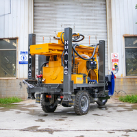 Plateforme de forage de puits d'eau à trois roues, type tracteur, plateforme de forage portable à vendre