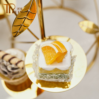 Support à Dessert Luxueux en Acier Inoxydable Plaqué Or Design Moderne pour la Restauration et le Buffet d'Hôtel