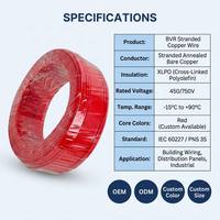 Cable Eléctrico Industrial de Alta Tensión Personalizado, BVR, Cobre Trenzado, Aislamiento XLPO, 450/750V, Resistente al Calor, IEC PNS, para Construcción
