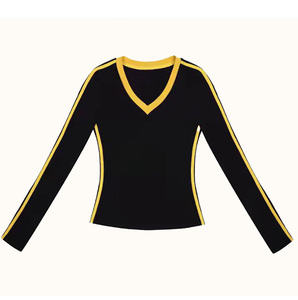 220Grams 92% Cotton 8% Spandex Custom Printing Slim Fit Colorblock V Neck <b>Tshirts</b> - Product Image 5