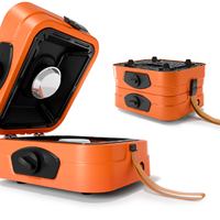 Fourneau au propane de qualité supérieure, design métallique, 2 brûleurs, pliable, portable, finition enduite, facile à nettoyer, couleur vive, économique