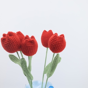 Flores <span class=keywords><strong>de</strong></span> tulipán <span class=keywords><strong>de</strong></span> ganchillo Rosa hechas a mano al por mayor, plantas decorativas artificiales <span class=keywords><strong>para</strong></span> regalo del Día <span class=keywords><strong>de</strong></span> <span class=keywords><strong>la</strong></span> <span class=keywords><strong>madre</strong></span> y del maestro - Product Image 2