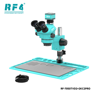 Microscope trinoculaire HD RF4 RF-7050TVD2+2KC2PRO avec zoom 7-50X et caméra 2K pour la soudure <span class=keywords><strong>de</strong></span> circuits imprimés <span class=keywords><strong>de</strong></span> téléphones portables, ensemble d'outils <span class=keywords><strong>de</strong></span> microscope - Product Image 6