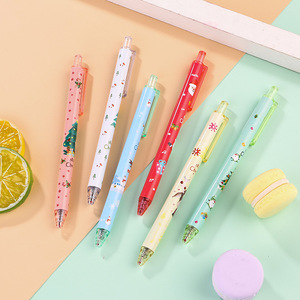 Vente en gros d'encre noire de Noël mignonne 0.5mm stylos gel en plastique belle écriture rapide stylo neutre - Product Image 6